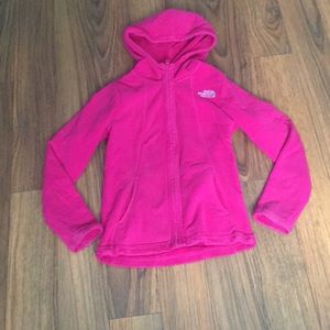 Girls hot pink north face jacket